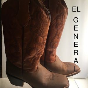 El General !Make Offer! Men’s Leather Square Toe Western Boots